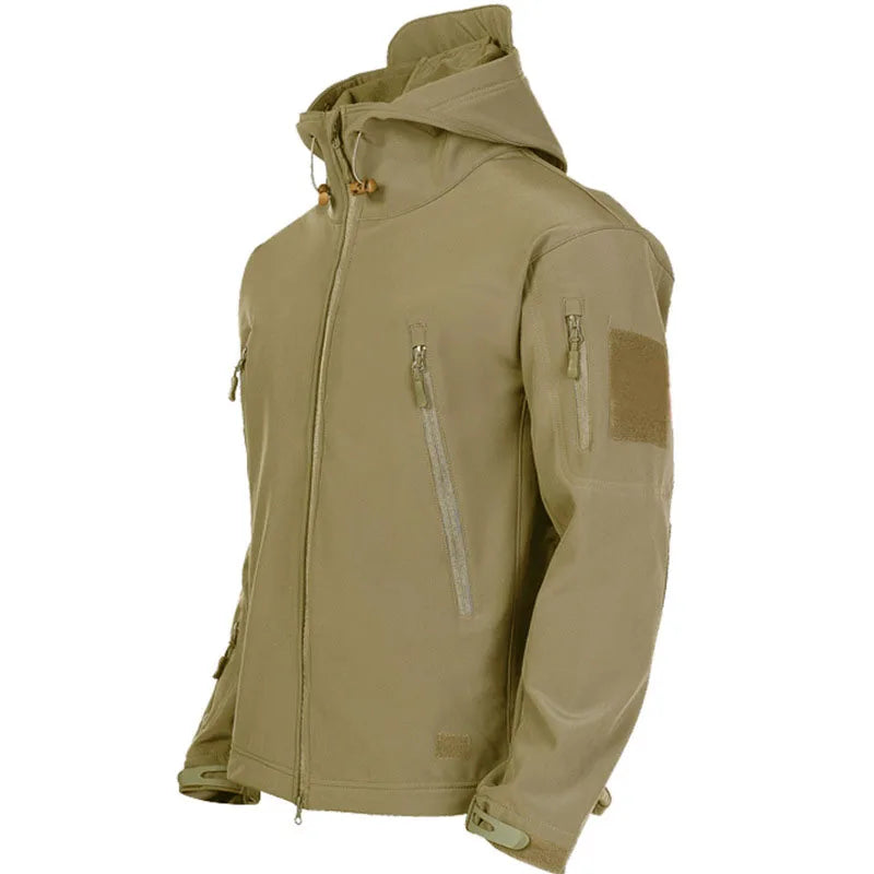 Military Shark Skin Soft Shell Jackets Men Tactical Windproof Waterproof jacket Hooded Bomber Coats