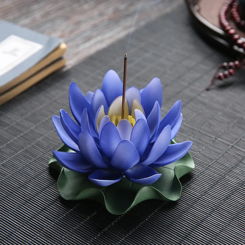 Ceramic Handicraft Stick Incense Burners Simulation Lotus Incense Holder Ornaments