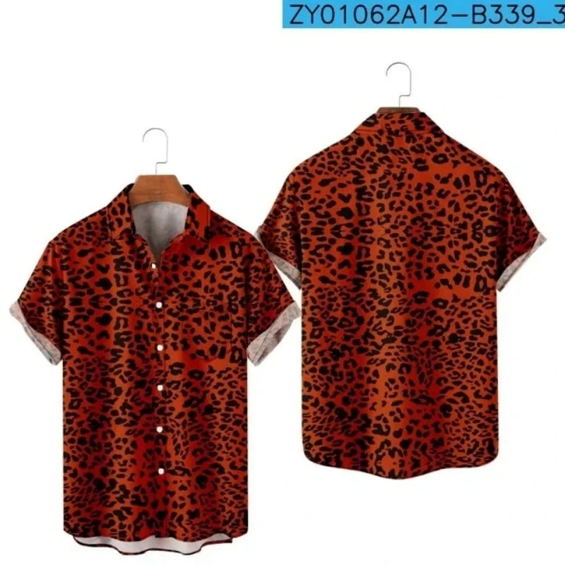 Men's T-Shirt Leopard 3D Print Short Sleeve Clothes