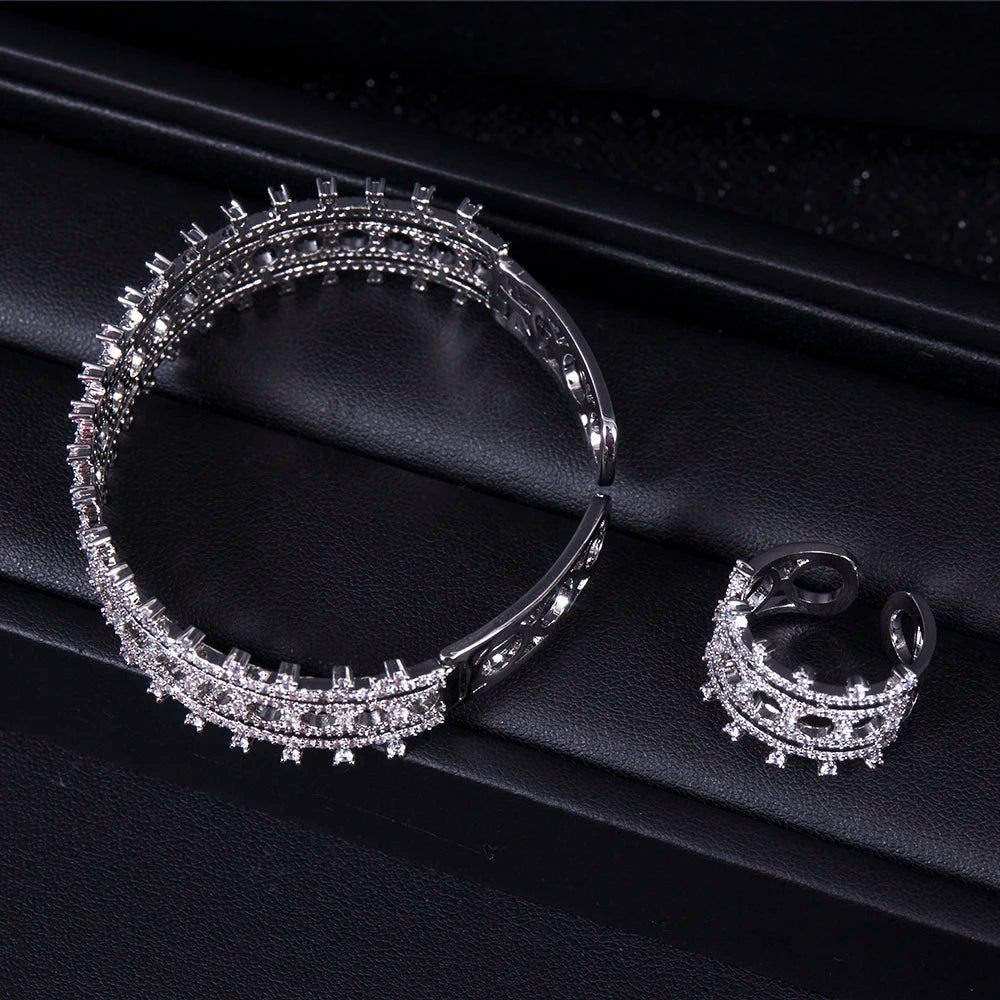 2PCS Dubai Bangle Jewelry Ring Set