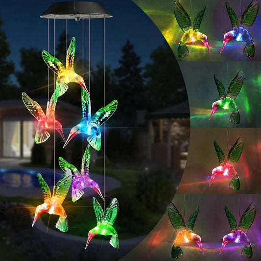 Solar Wind Chimes Lights Color-Changing Solar Light Waterproof LED Hanging Lamp For Outdoor Garden Festival Decoration - Hiron Store