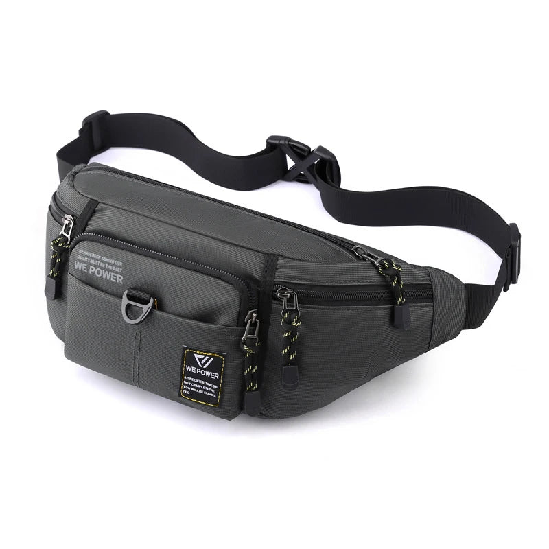 Men Waist Fanny Pack Belt Sling Chest Bag Travel Multi-Pocket Military Fashion Sports Nylon Male Pouch Purse Bum Hip Bags