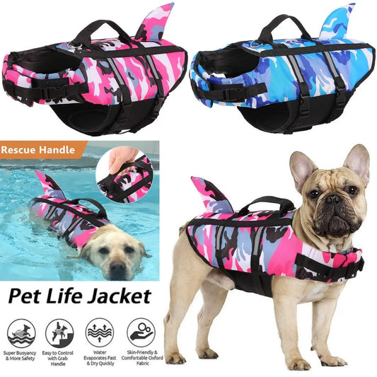 Pet Dog Life Jacket Vest Clothes Life Vest Collar Harness Pet Dog Swimming