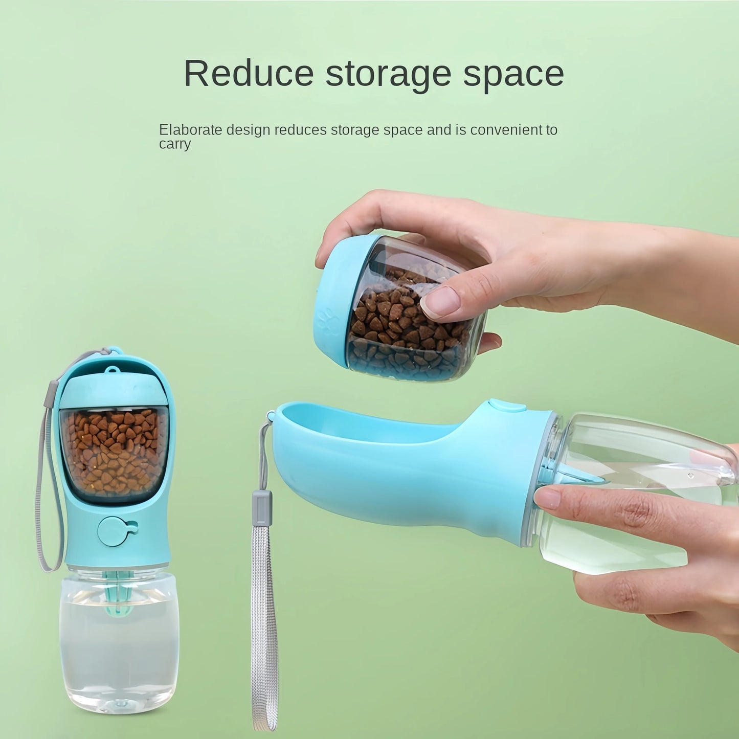 Portable Dog Cat Water Bottle with Storage Food and Waters Container for Puppy Pets dogs