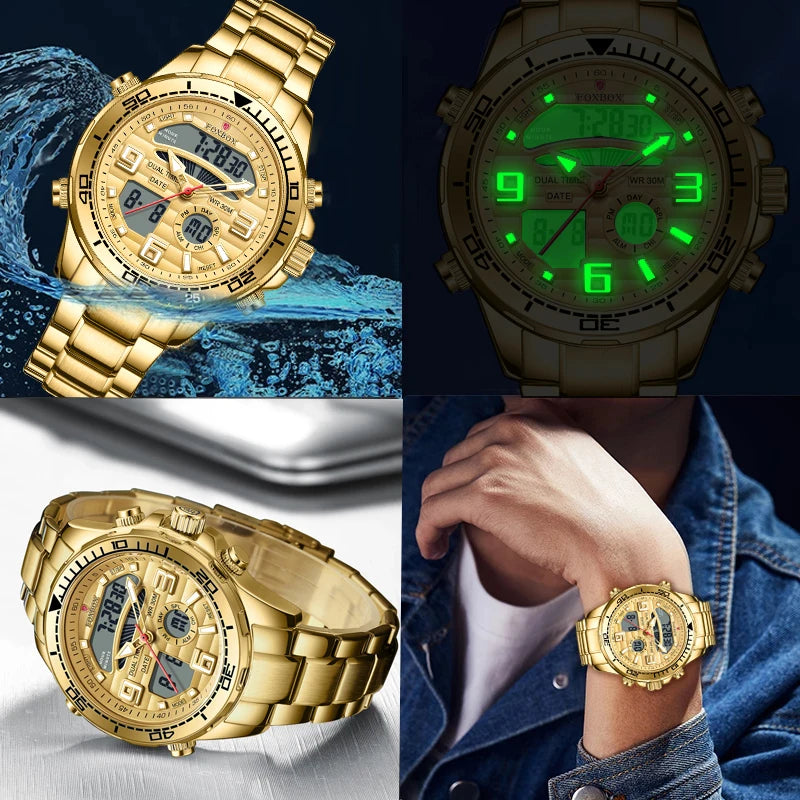 New LIGE Fashion Watches for Men Original Sports Chronograph Waterproof Quartz WristWatch clock