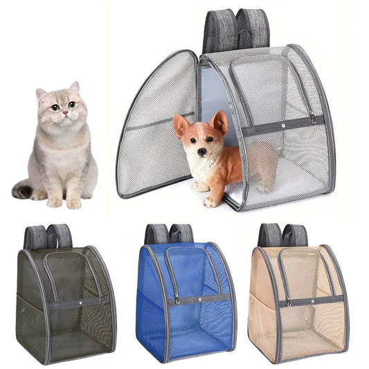 Portable Breathable Cats Carrier Backpack Adjustable Straps Shoulder Bag Small Dog Cat
