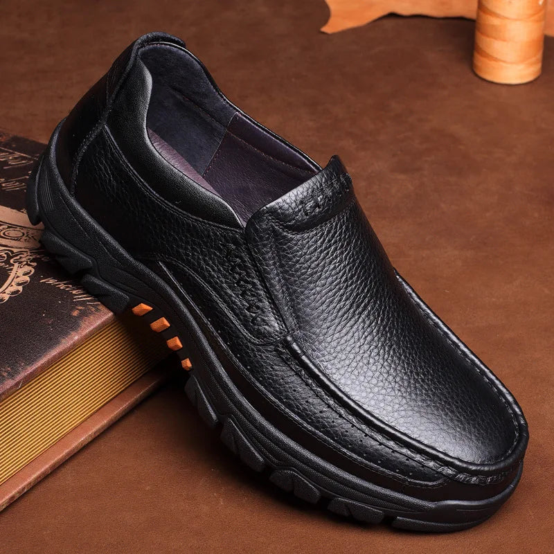 Handmade Leather Men Casual Shoes Soft Sole Comfortable Loafers for Men's