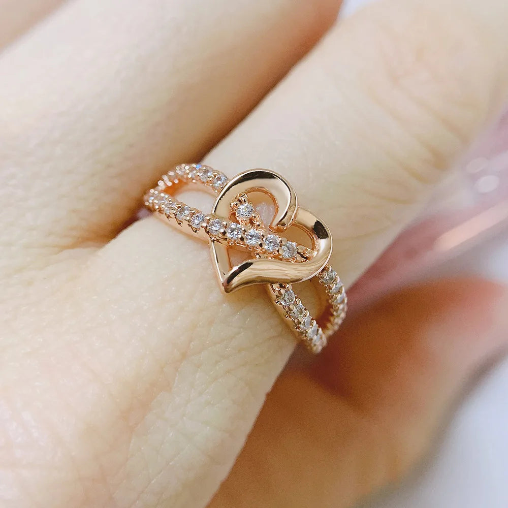 Couple Infinity Love Rings For Women Jewellery Double Color Dainty Wedding Engagement Gift Promise Rings Jewelry DZR029