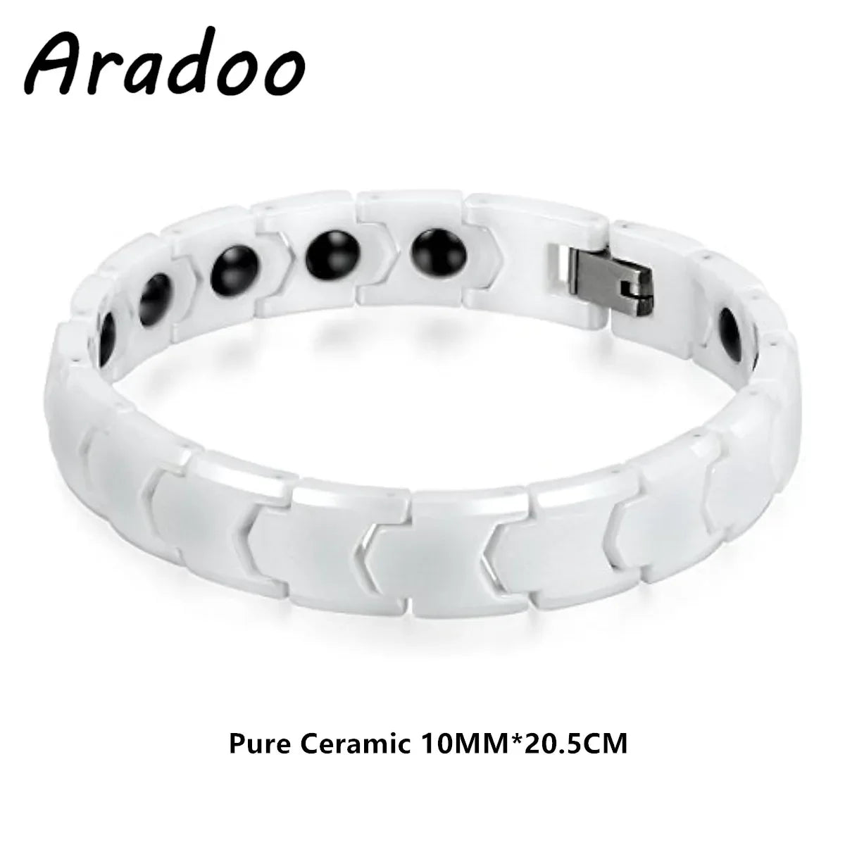 Ceramic Titanium Steel Bracelet Hematite Magnetic Stainless Steel Adjustable Bracelets - Hiron Store