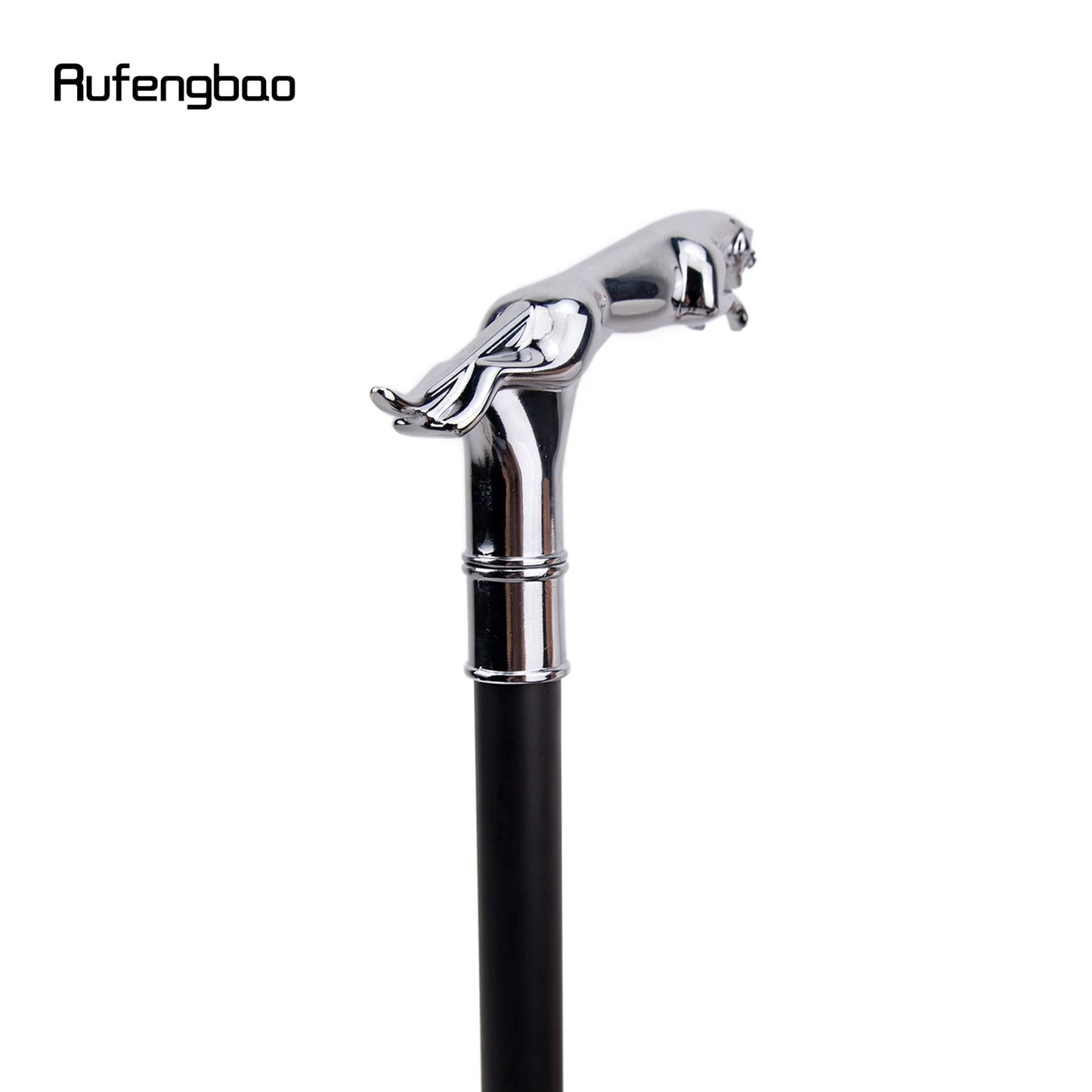 Silver Luxury Leopard with Tail Fashion Walking Stick for Party Decorative Walking Cane Elegant Crosier Knob Walking Stick 93cm