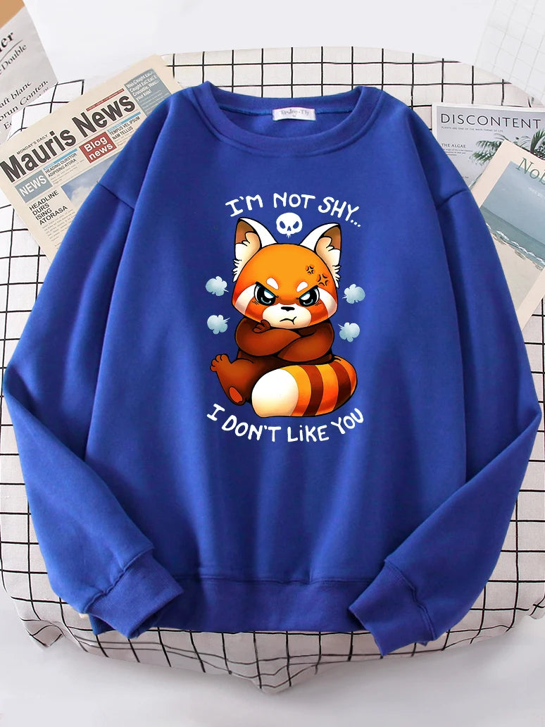 Angry Fox Cartoons Hoody Female Fashion Sweatshirt vintage Oversize Hoody