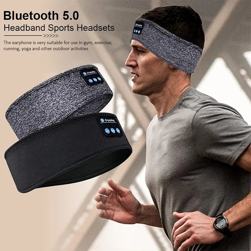 Fone Bluetooth Earphones Sports Sleeping Headband Elastic Wireless Headphones Music Eye Mask Wireless Bluetooth Headset Headband - Hiron Store