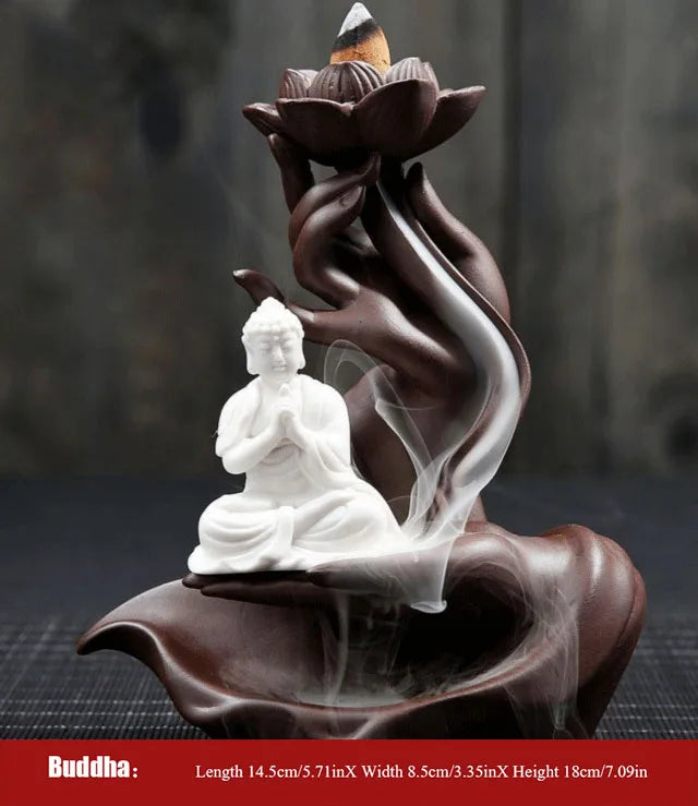 Ceramic Purple Sand Backflow Incense Stove Zen Buddhist Hand Creative Home Fragrance Stove Incense