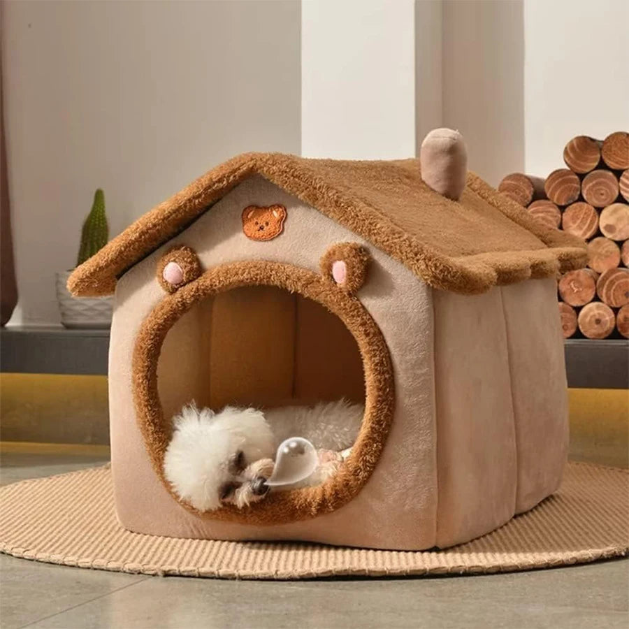 Foldable Pet House Removable Washable Cat House Puppy Cave Sofa  for Extra Small Dogs and Small and Medium Cats