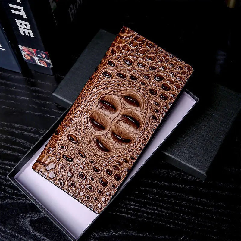 Men Wallets Business Crocodile Genuine Leather Fashion Thin Short Wallet 4 Color Pure Leather Card Wallets Pj194