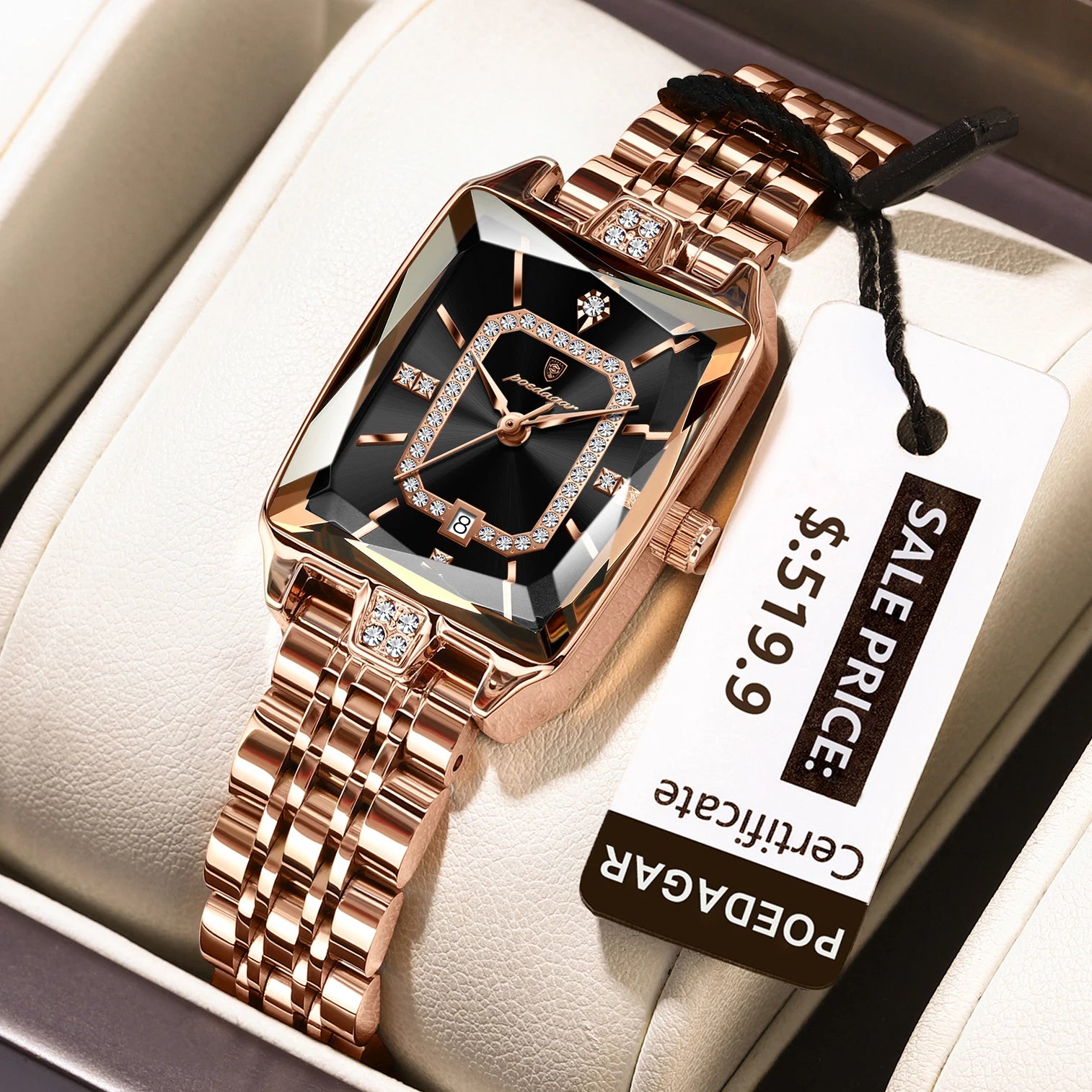 Women Wristwatch Waterproof Ladies Watch Stainless Steel Rectangle Quartz Women's Watches