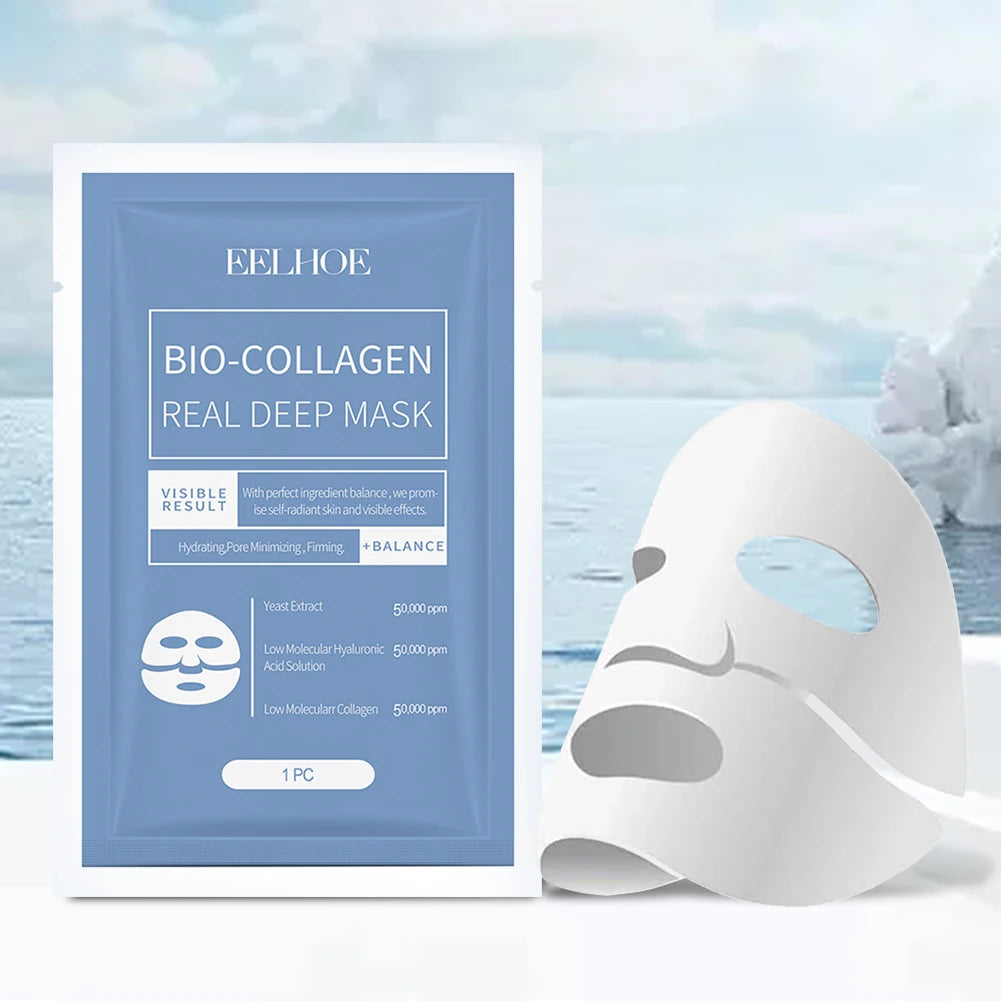 Bio Collagen Real Deep Moisturizing Mask Anti-Wrinkle Lifting Face Mask Hydrolyze Collagen Soluble Sheet Mask