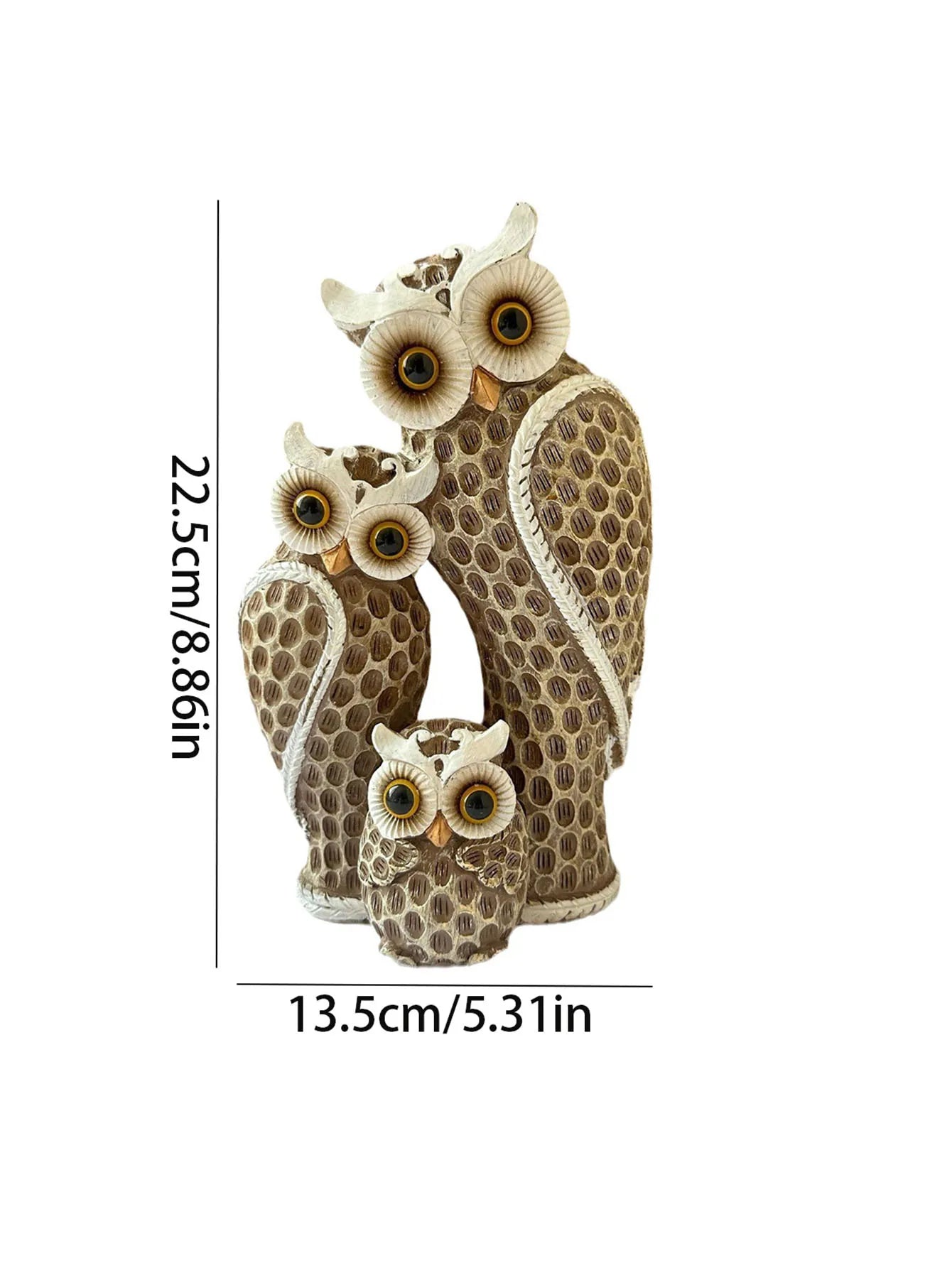 1pc Resin Owl Family Animal Decoration,Home Decor,Living Room,Bookshelf,Wine Cooler,TV Stand Decoration