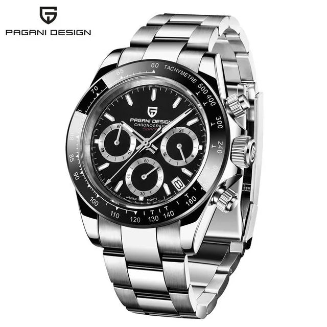 40mm New V2 PAGANI DESIGN Men's Quartz Watches Sapphire Retro Chronograph Stainless Steel Waterproof Watch