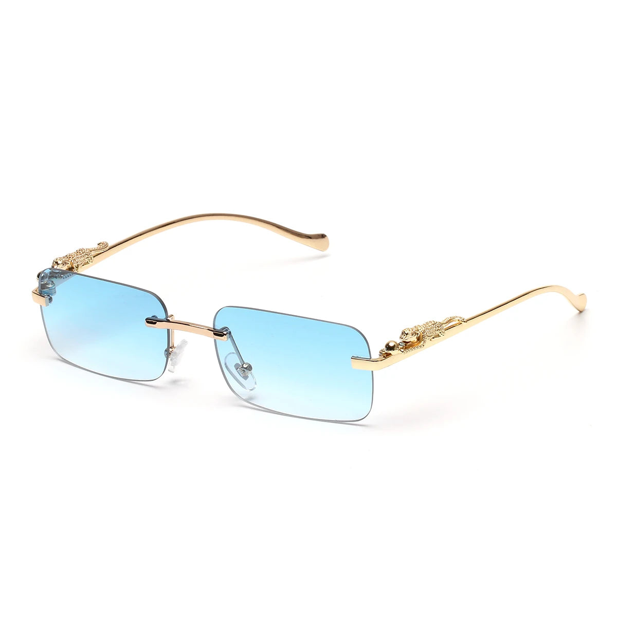 Ruiao rimless sunglasses UV400 fashion square metal glasses designer sunglasses shades