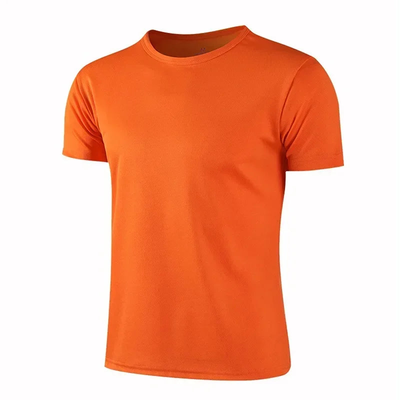 Round Neck Sport Gym Fitness Shirt Trainer Running T-shirt Men Breathable Sportswear