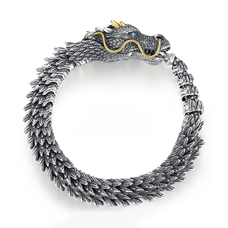 Handmade Three-dimensional Dragon Bracelet Men's Trendy Personality Domineering Retro Faucet Collection-level Series Jewelry - Hiron Store