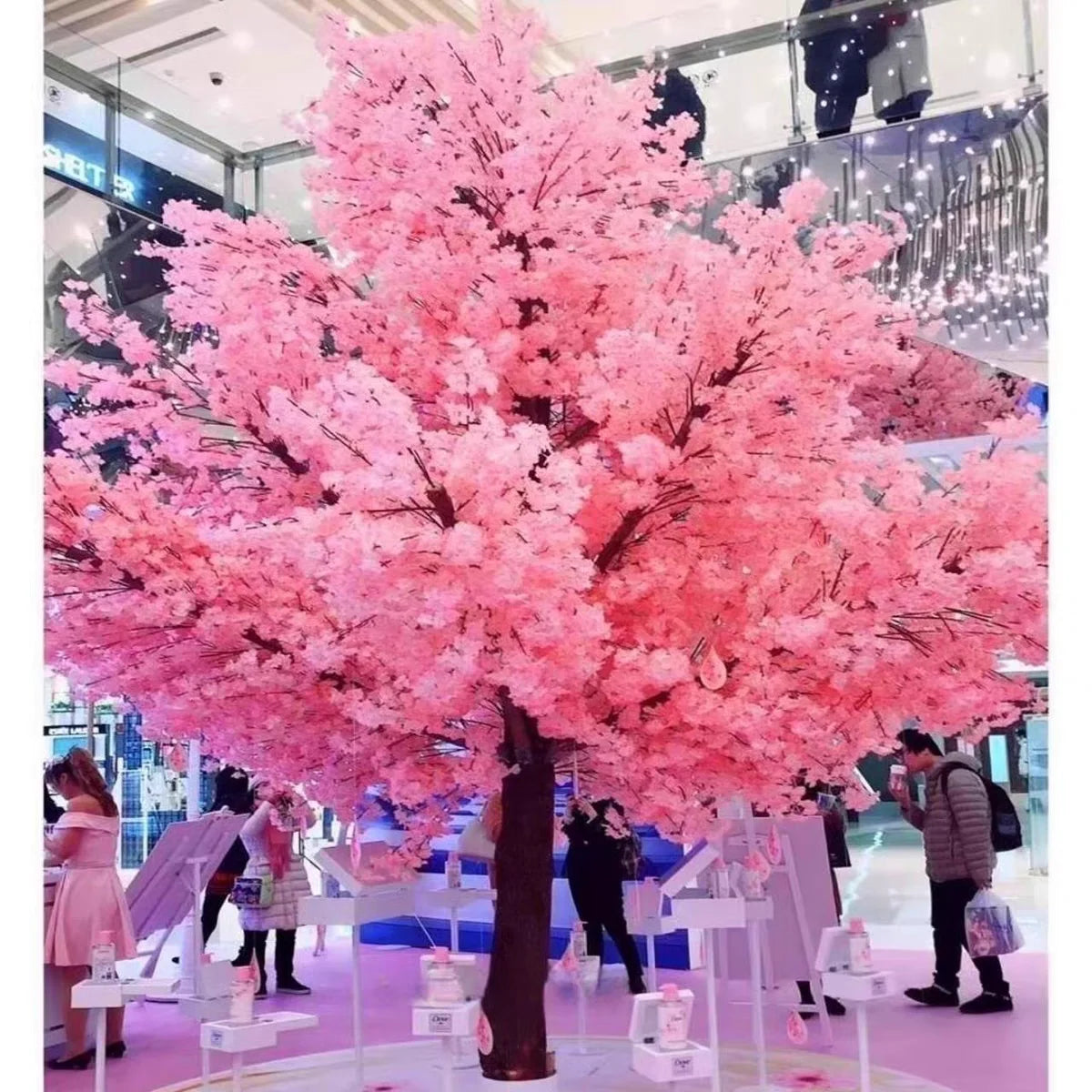 Artificial Cherry Blossom Tree Large Fake Peach Blossom Plant Wedding & Outdoor Home Garden Decoration Christmas Home Decoration
