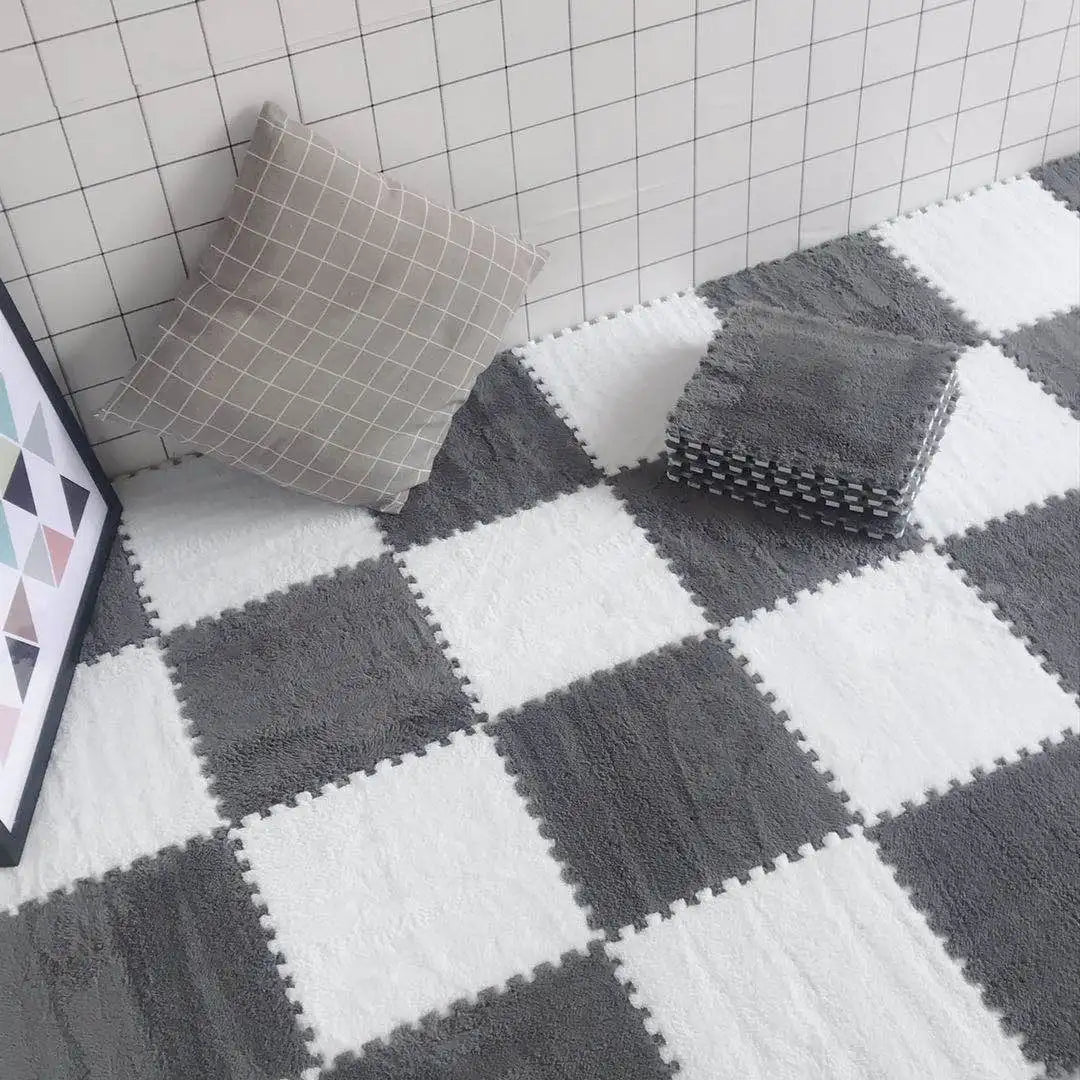 Soft Plush Children's Mat Baby Play Mat  Eva Foam Puzzle Carpet for  Children's Room Keep Warm Playmat 30*30*1CM