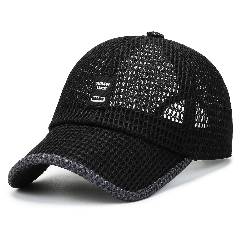 Summer Men's Outdoor Sun Hat Quick-Drying Breathable Mesh Cap Large Brim Duck Tongue Baseball Cap