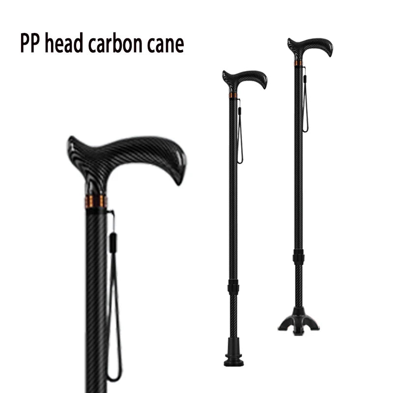 Ultra-light carbon fiber telescopic cane, hiking pole, walking stick, assisting walking during hiking, anti-slip and fall-proof