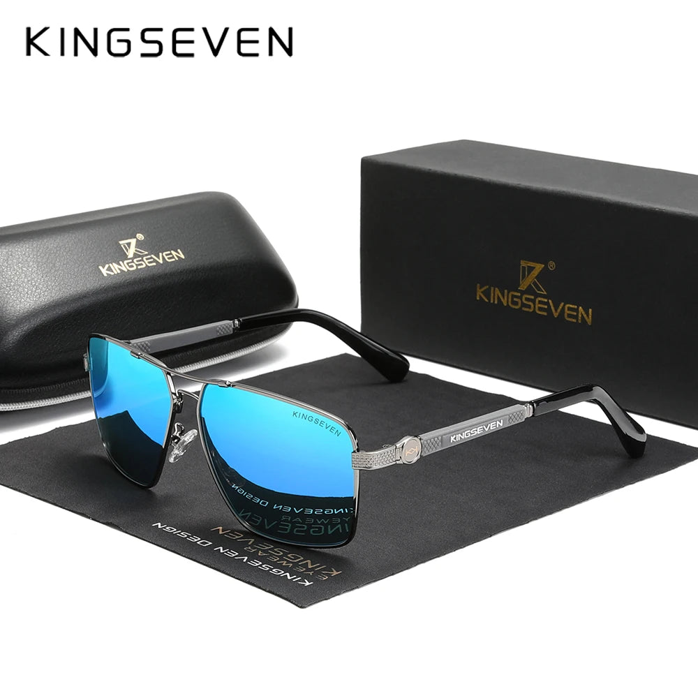 KINGSEVEN Design  Men/Women Sunglasses, New Polarized UV400 Coating Optical Lens ,Auto Reset Square Frame Driving
