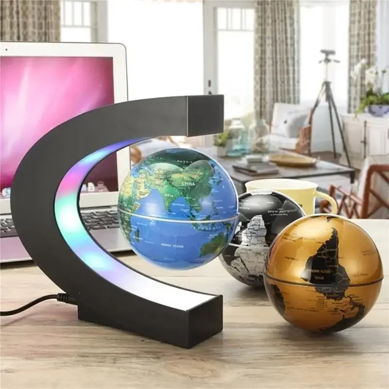 Globe LED World Map Electronic Antigravity Lamp Novelty Ball Light Home Decor Lamps