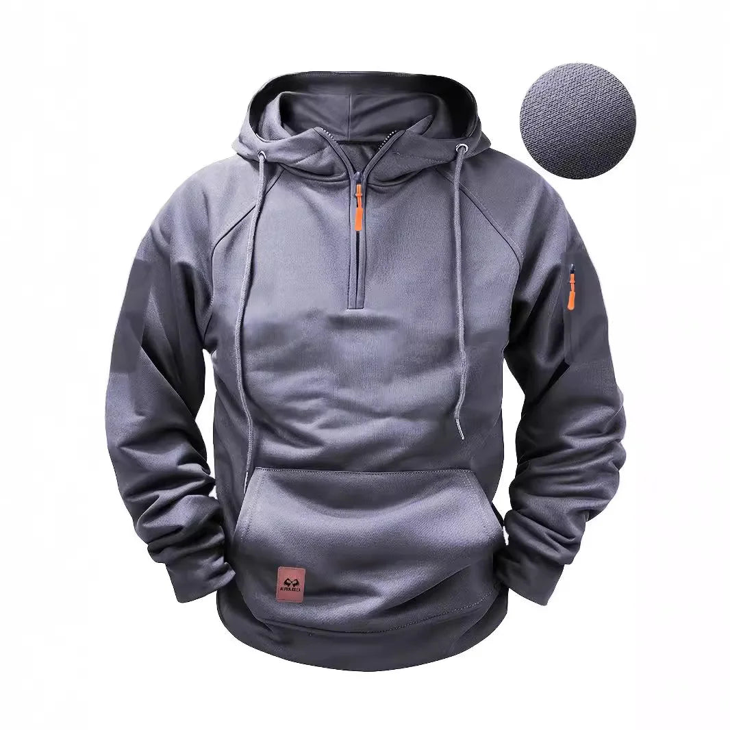 2026 New Men's Keep Warm Hoodie, Streetwear Zipper Jacket, Long Sleeve Hooded Pullover, Male Running Sweatshirt