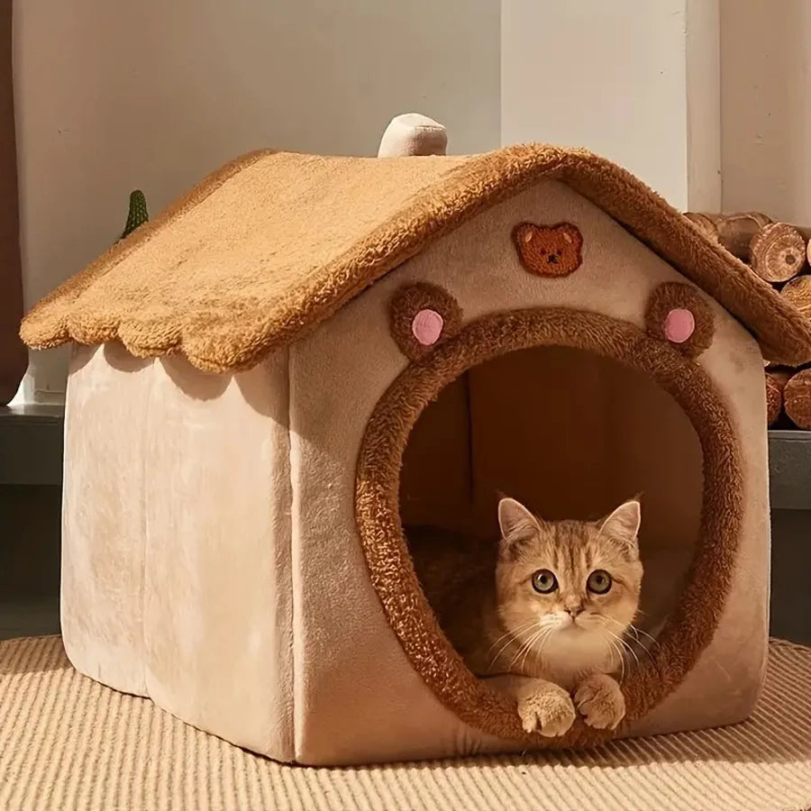 Foldable Pet House Removable Washable Cat House Puppy Cave Sofa  for Extra Small Dogs and Small and Medium Cats