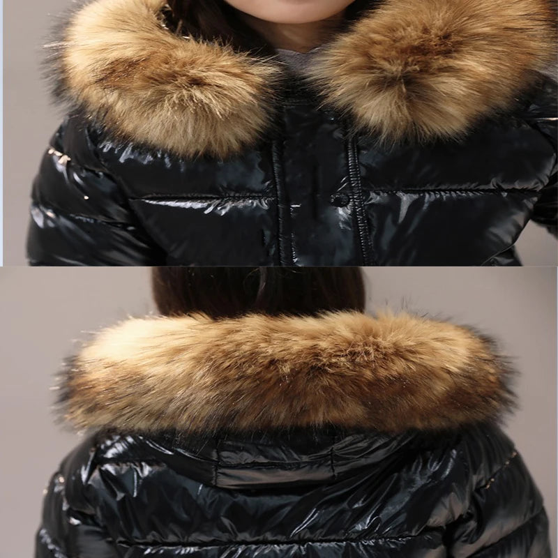 Fake Fur Coat Waterproof, Autumn Winter  Glossy, Female Outerwear Fashion  Black Short Coats, Women's Jacket