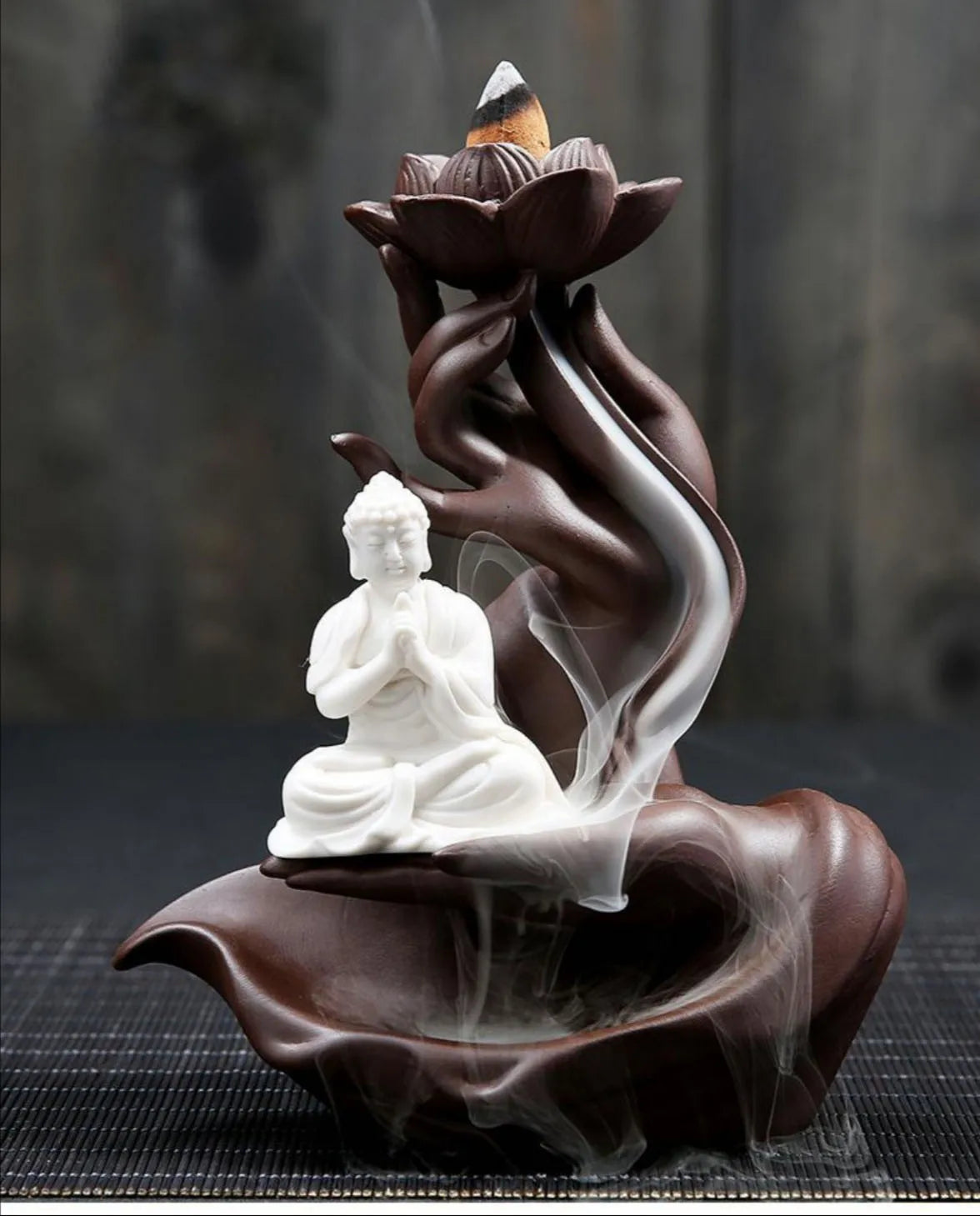 Ceramic Purple Sand Backflow Incense Stove Zen Buddhist Hand Creative Home Fragrance Stove Incense