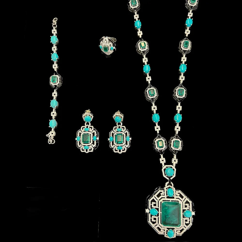 Dubai Bridal Jewelry Set For Women Wedding Party Nigerian African Necklace Earring Set