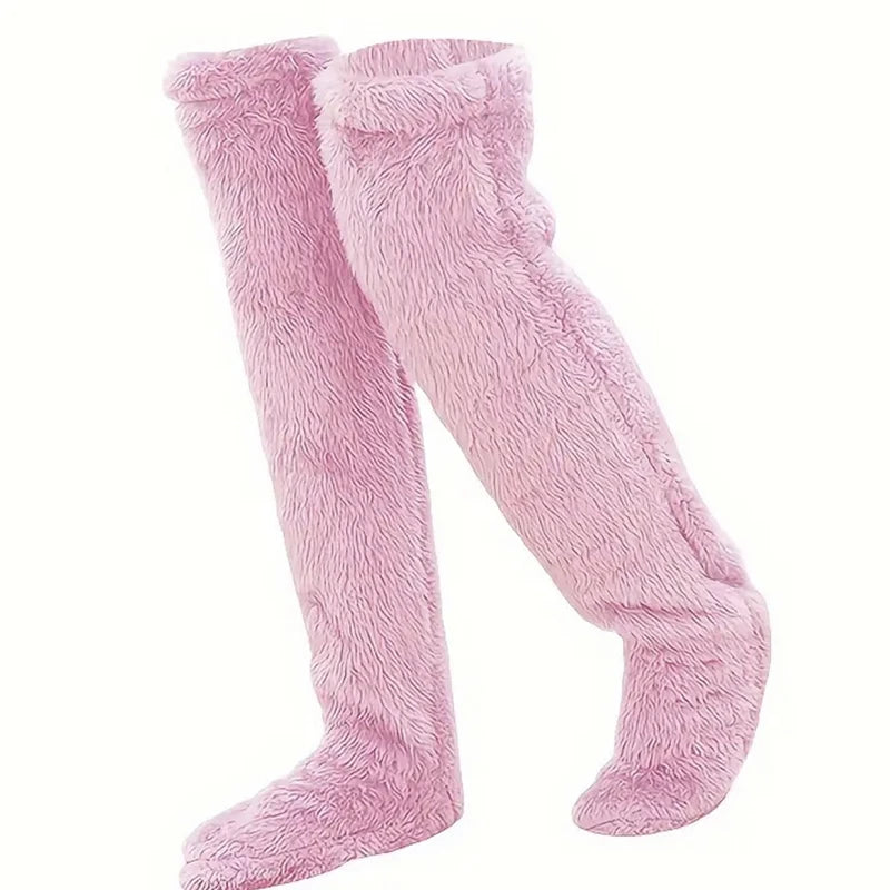 2024 Autumn And Winter Floor Socks Goose Down Socks Knee Warm High-Top Shoes Socks