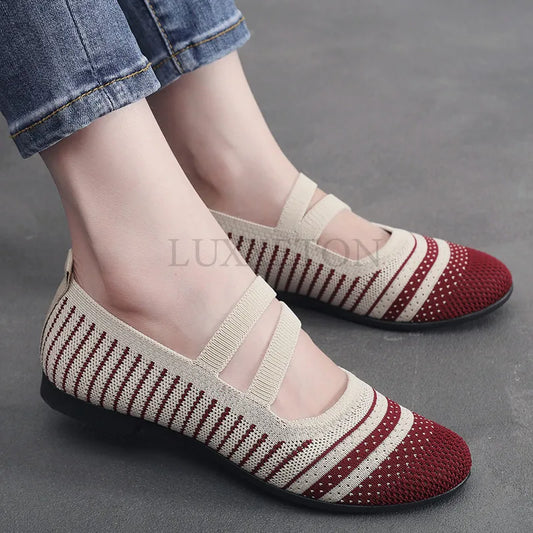 Women Vulcanized Shoes 2024 New Spring and Autumn Mesh Soft Sole Comfortable Shoes Shallow Mouth Breathable Casual Women Shoes - Hiron Store