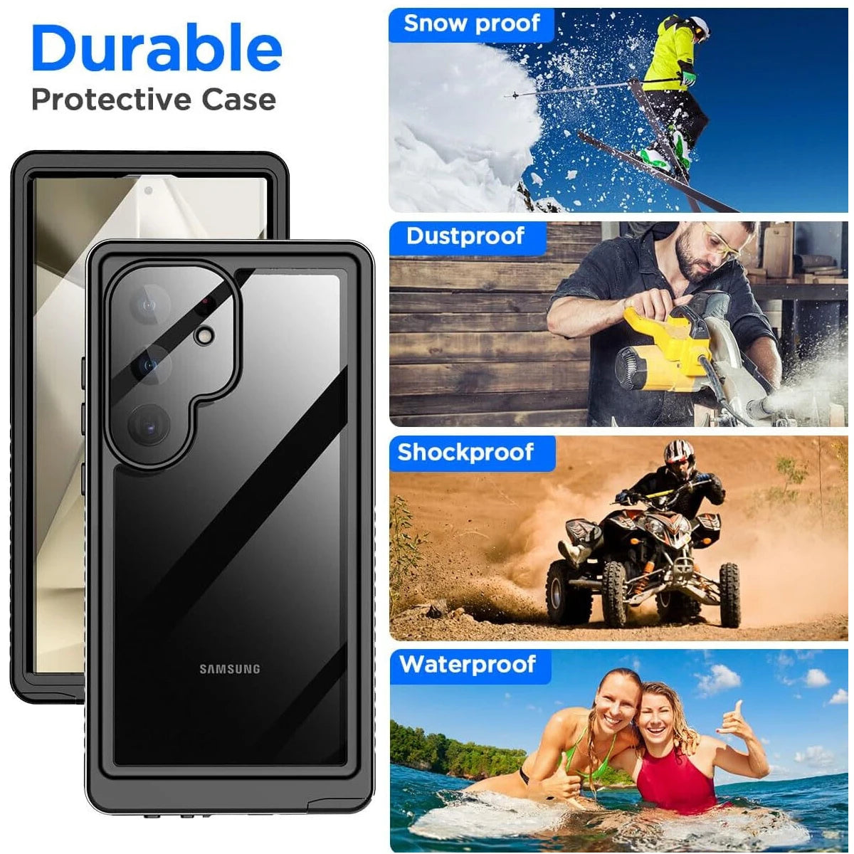 Waterproof Case For Samsung Galaxy Metal Aluminium Swimming Phone Luxury Cover