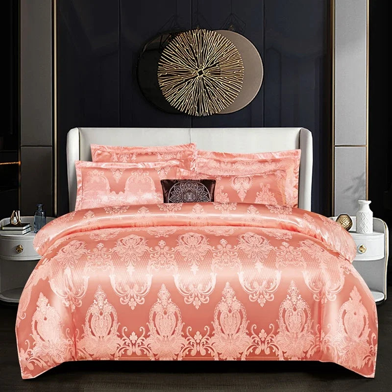 3pcs Duvet Cover and Pillowcase Set, European Light Luxury, Skin-Friendly Soft Fabric, Family bedroom Bedding
