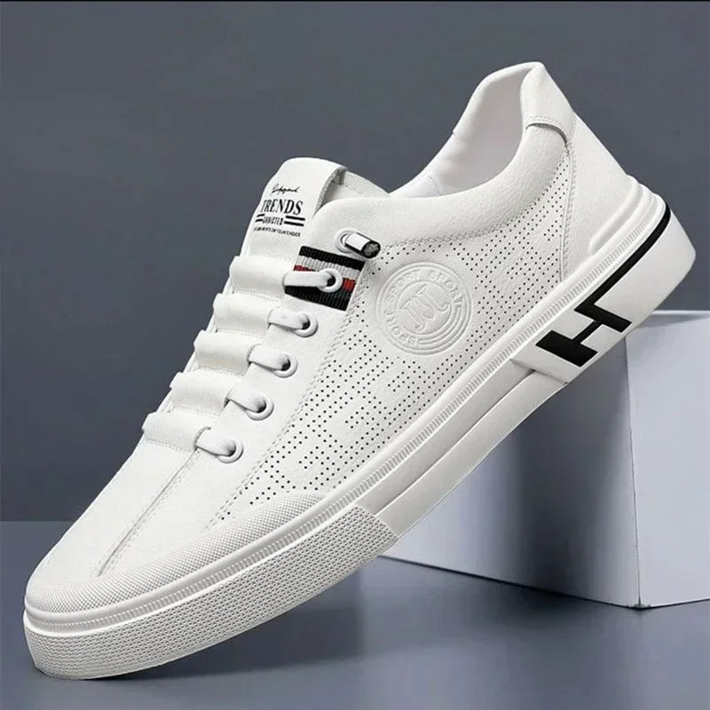 Designer Sneakers Trend Sports Shoes for Men White Breathable Slip on Men Casual Leather Shoes