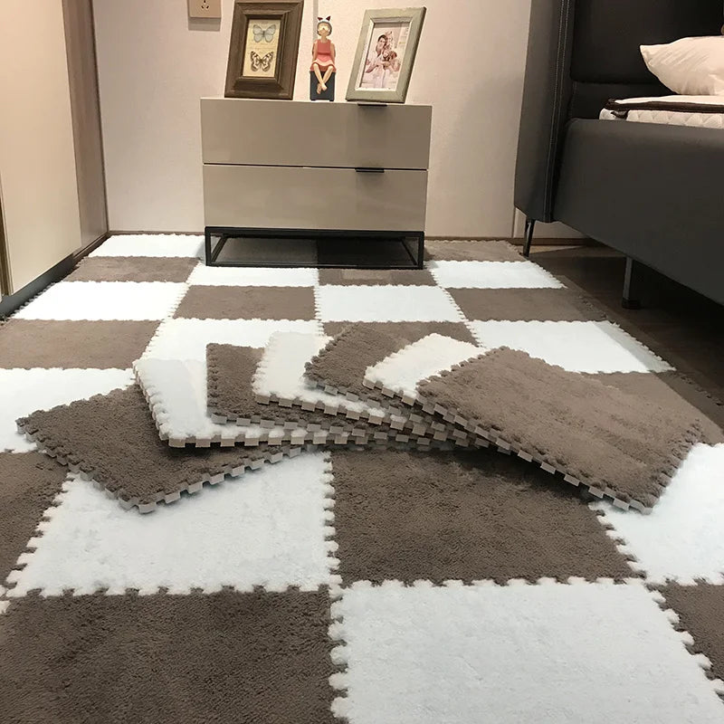 Soft Plush Children's Mat Baby Play Mat  Eva Foam Puzzle Carpet for  Children's Room Keep Warm Playmat 30*30*1CM