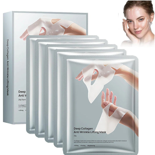 Deep Collagen Anti-Wrinkle Lifting Mask, Face Mask Overnight, Firming Moisturizing(5Pack)