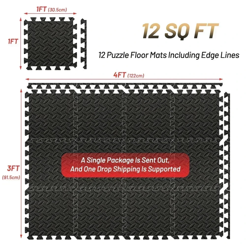4~20Pcs Puzzle Fitness Mat, Eva Interlocking Foam Floor Tiles,  Home Gym   Equipment Mat, Non-Slip Floor Mat for Kids