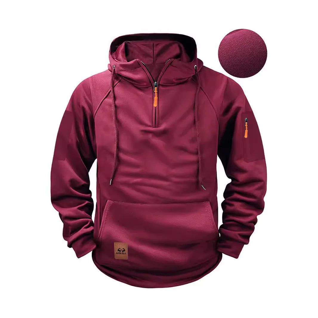 2026 New Men's Keep Warm Hoodie, Streetwear Zipper Jacket, Long Sleeve Hooded Pullover, Male Running Sweatshirt