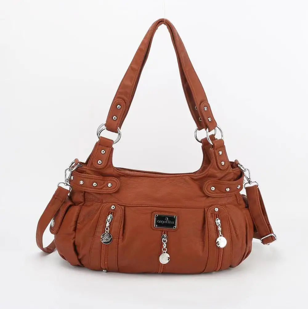 Winter Fashion Shoulder Bag for Women Soft PU Crossbody Handbg Large Capacity Hobos Purse