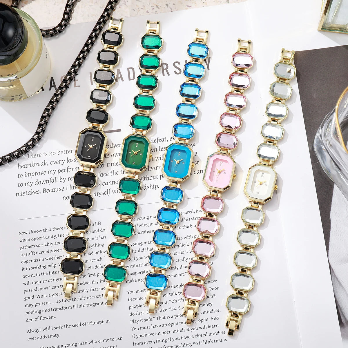 5 colors Women's Watch Fashion Square Dial Elegant Vintage Trendy Quartz Watch (Box Not Included)