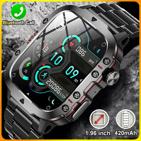 2024 New For Xiaomi Military Smart Watch Men IP68 5ATM Outdoor Sports Fitness Tracker 24H Health Monitor 1.96 inch Smartwatches - Hiron Store