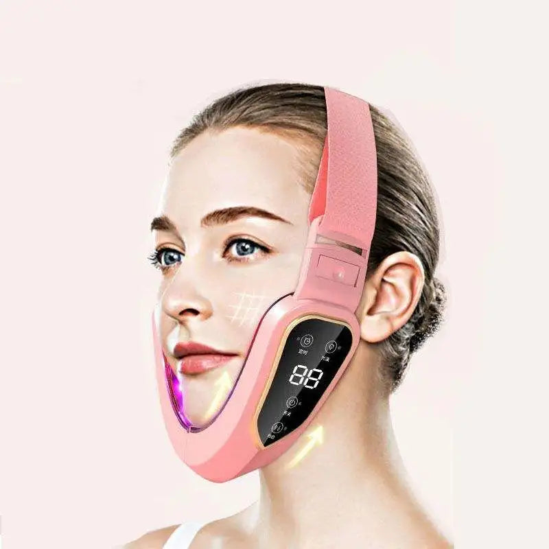 Facial Lifting Device LED Photon Therapy Facial Slimming Vibration Massager Heated Double Chin V Face Massager